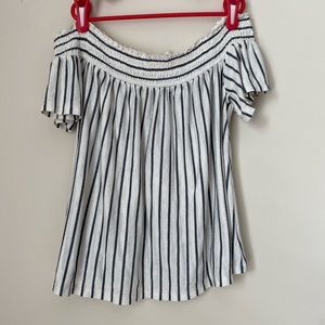 American Eagle Off the shoulder striped shirt